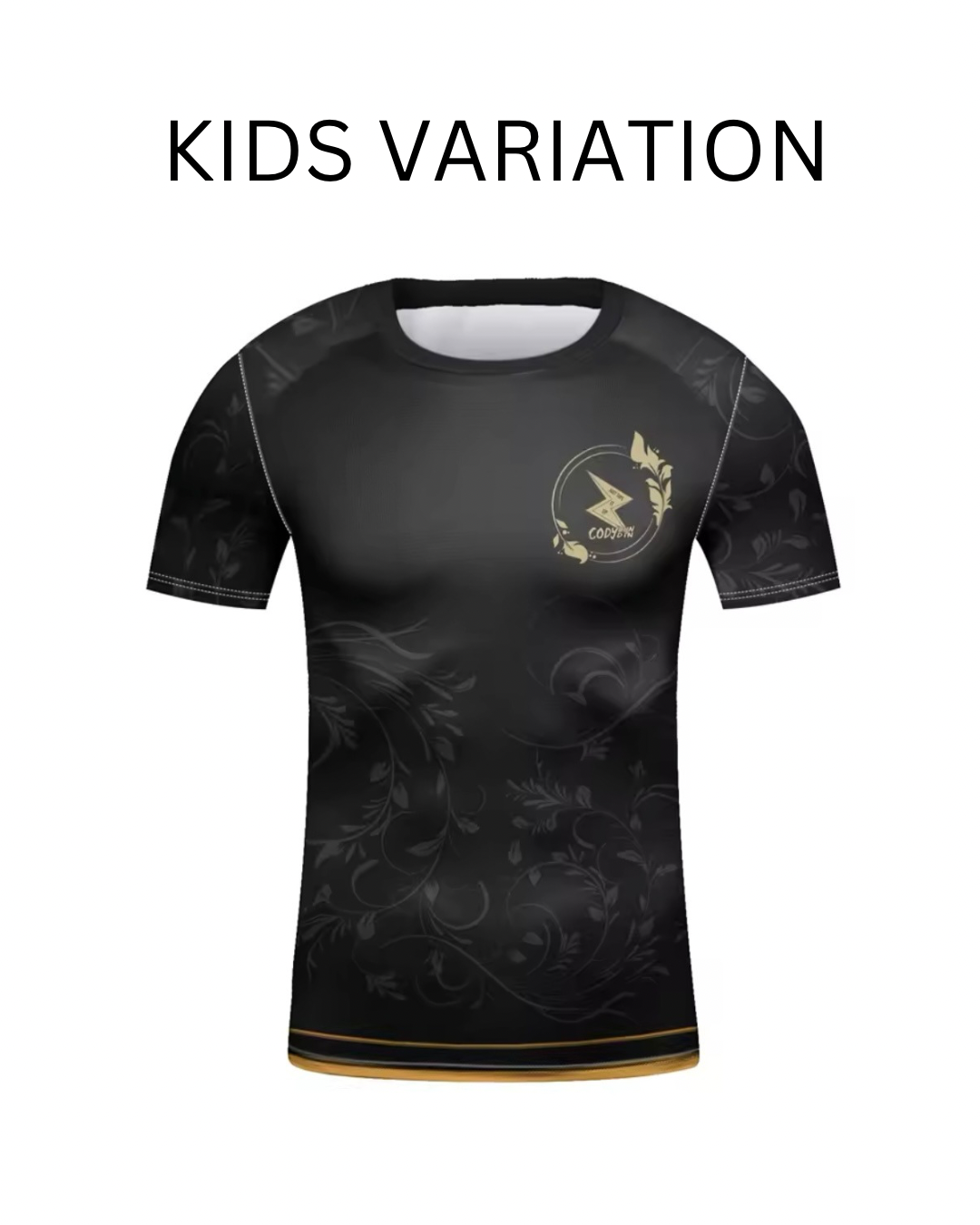 Black & Gold Premium BJJ / MMA Rash Guard - LONG & SHORT SLEEVE VARIATIONS