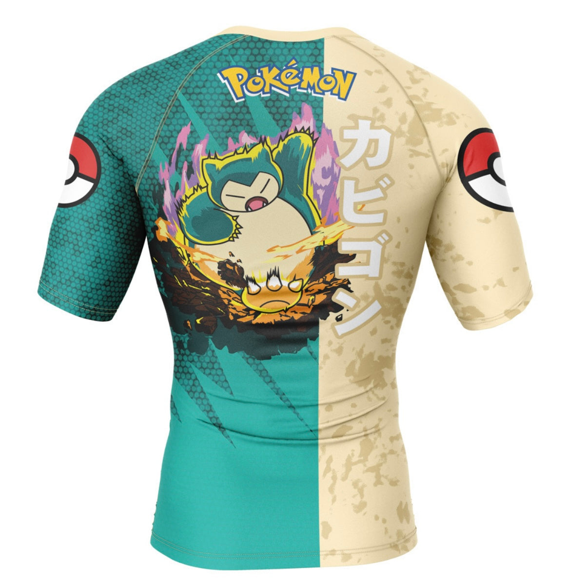 Pokemon Great Snorlax Premium Short Sleeve Rash Guard