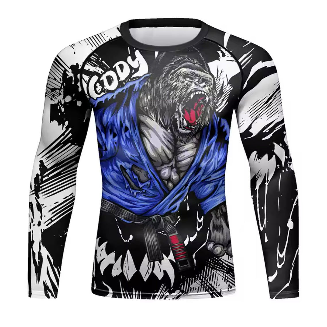 Gorilla Rage Premium BJJ No Gi / MMA Set. Rash Guard, Shorts & Spats