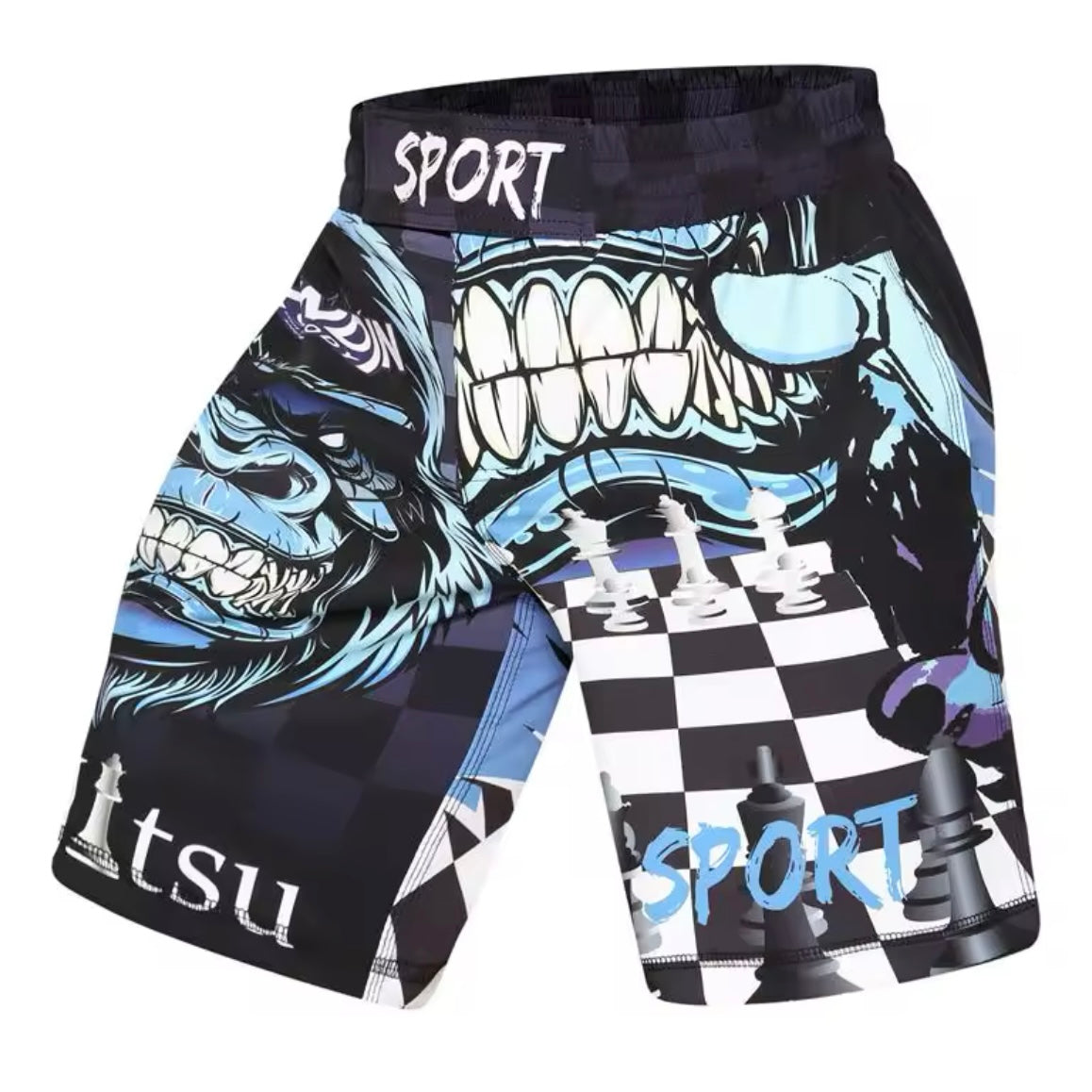 Gorilla Chess Premium BJJ No Gi / MMA Set. Rash Guard, Shorts & Spats
