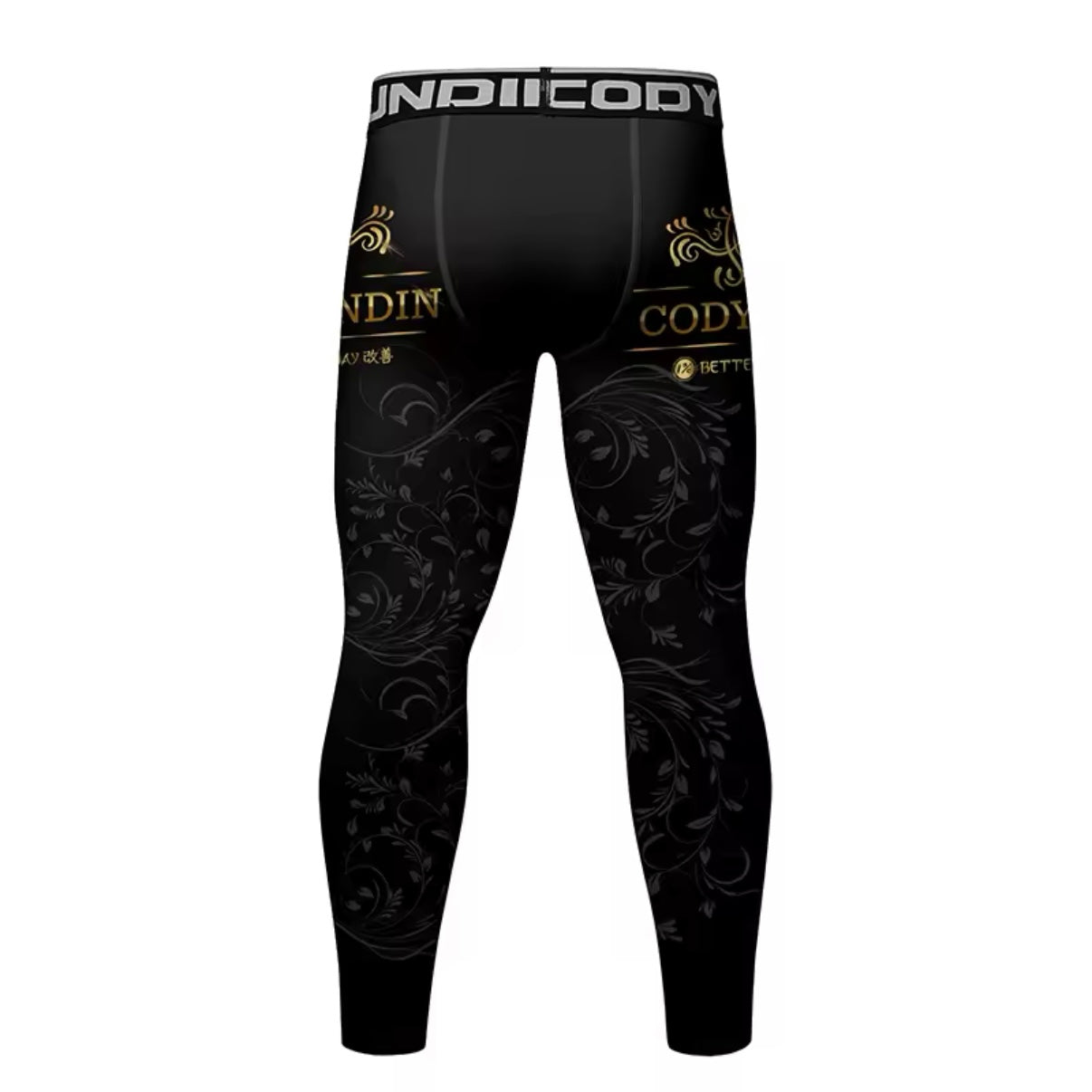 Black & Gold Premium BJJ No Gi / MMA Set. Rash Guard, Shorts & Spats