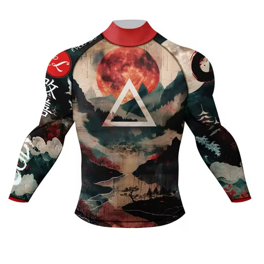Scenic Roller Premium BJJ / MMA High Neck Rash Guard - LONG & SHORT SLEEVE VARIATIONS