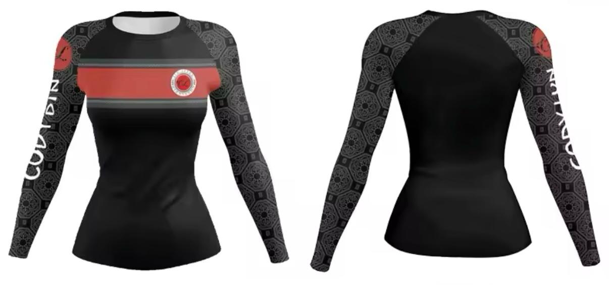 Women’s Black & Red Premium BJJ / MMA Rash Guard