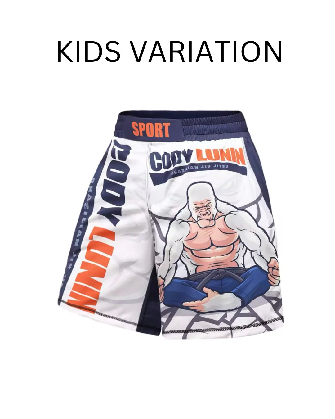 White Gorilla Premium BJJ No Gi / MMA Grappling Shorts