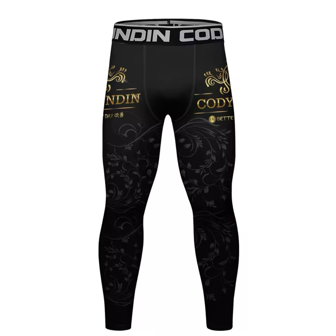 Black & Gold Premium BJJ No Gi / MMA Set. Rash Guard, Shorts & Spats