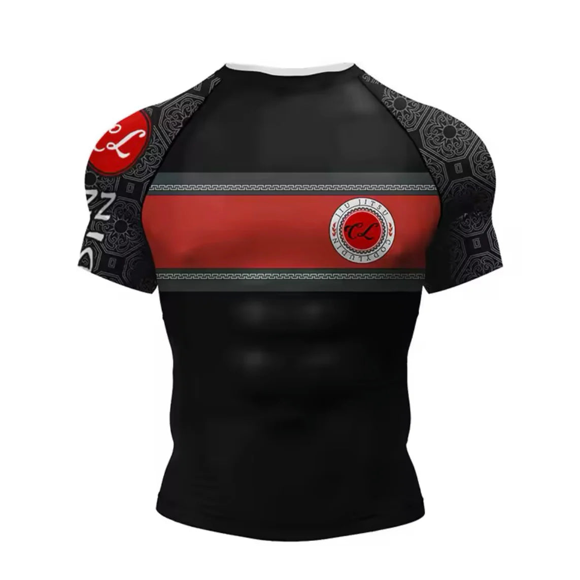 Black & Red Premium BJJ / MMA Rash Guard - LONG & SHORT SLEEVE VARIATIONS