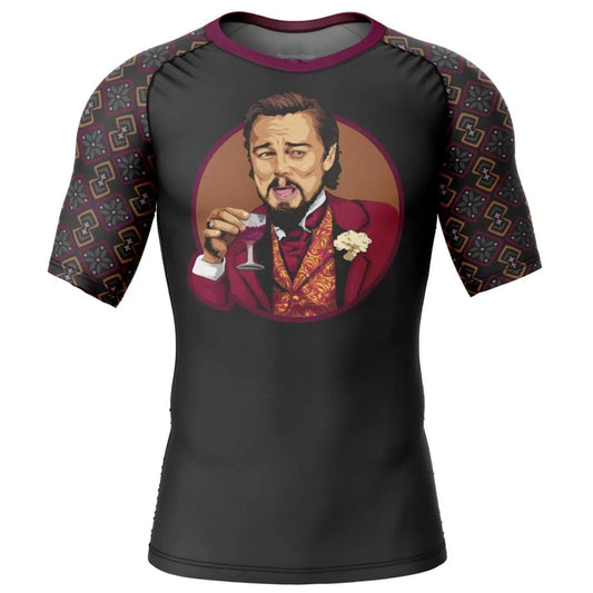 Laughing Leonardo DiCaprio Premium Short Sleeve Rash Guard