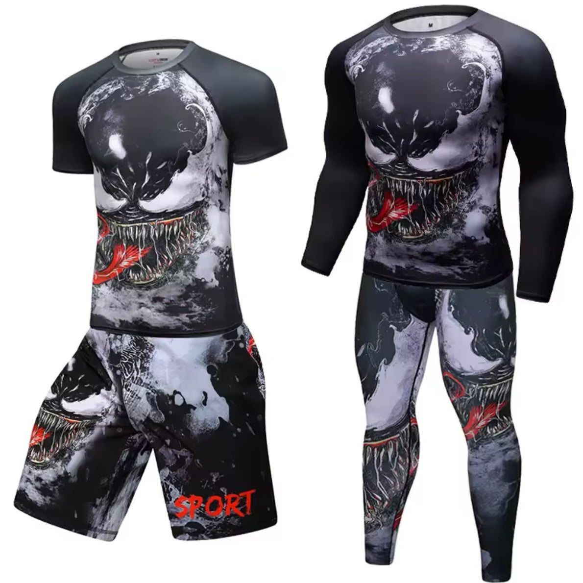 Venom Roller Premium BJJ No Gi / MMA Set. Rash Guard, Shorts & Spats