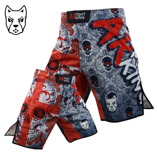 Red Cross Skull Premium MMA Grappling Shorts