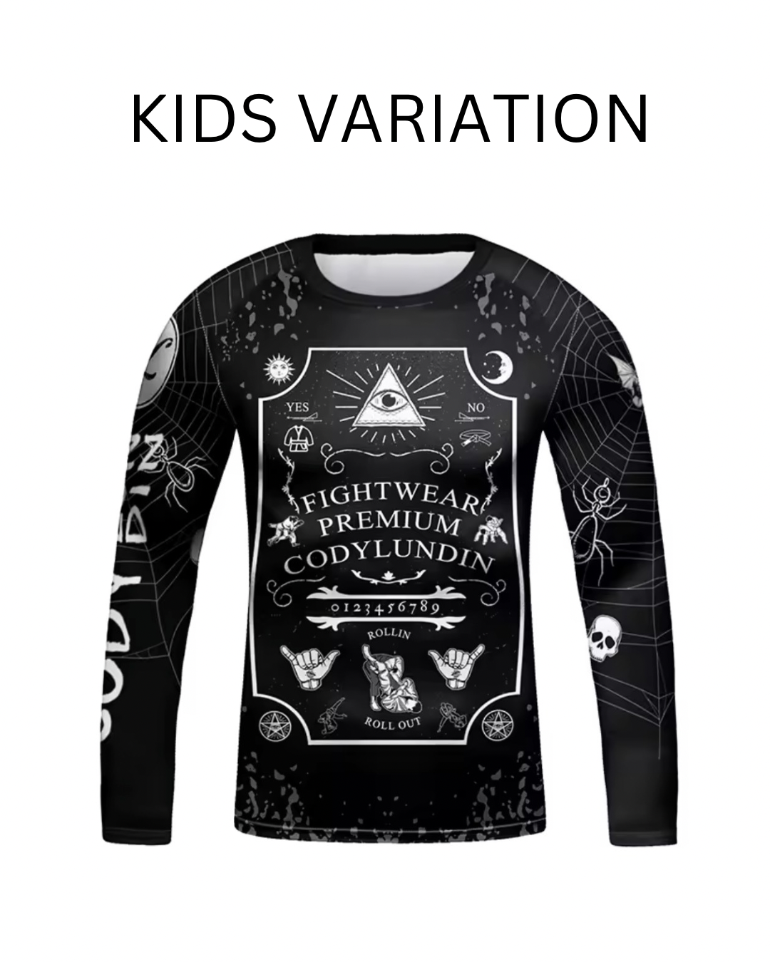 Ouija Premium BJJ No Gi / MMA Set. Rash Guard, Shorts & Spats