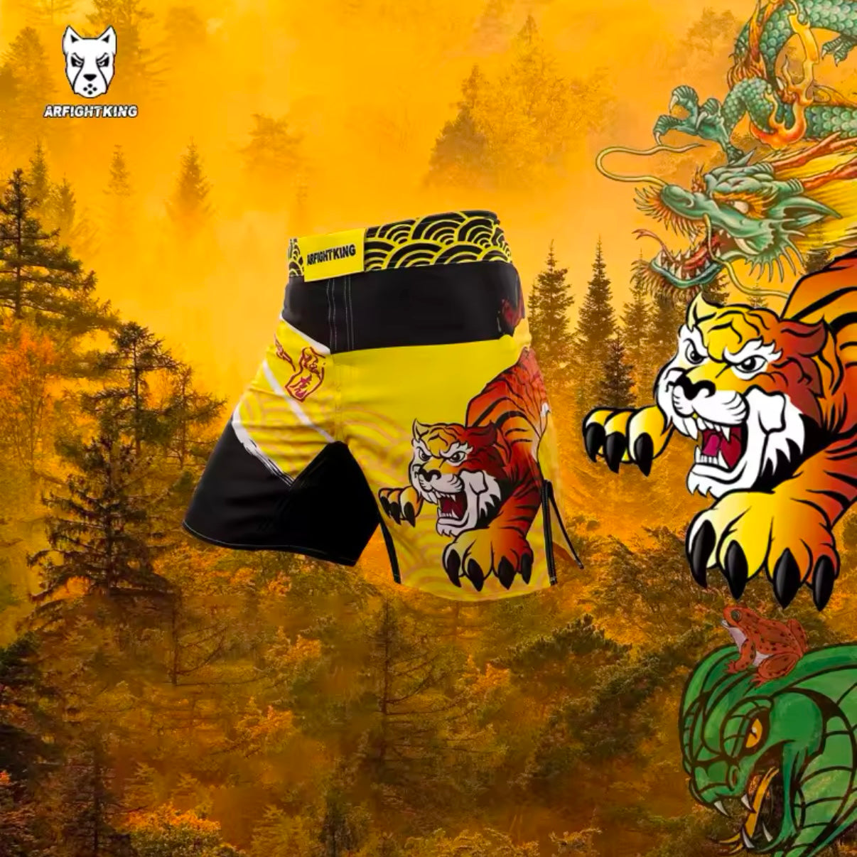 Yellow Tiger Premium MMA Grappling Shorts