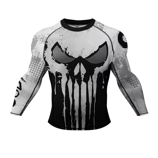 White Skull Premium BJJ / MMA Rash Guard - LONG & SHORT SLEEVE VARIATIONS