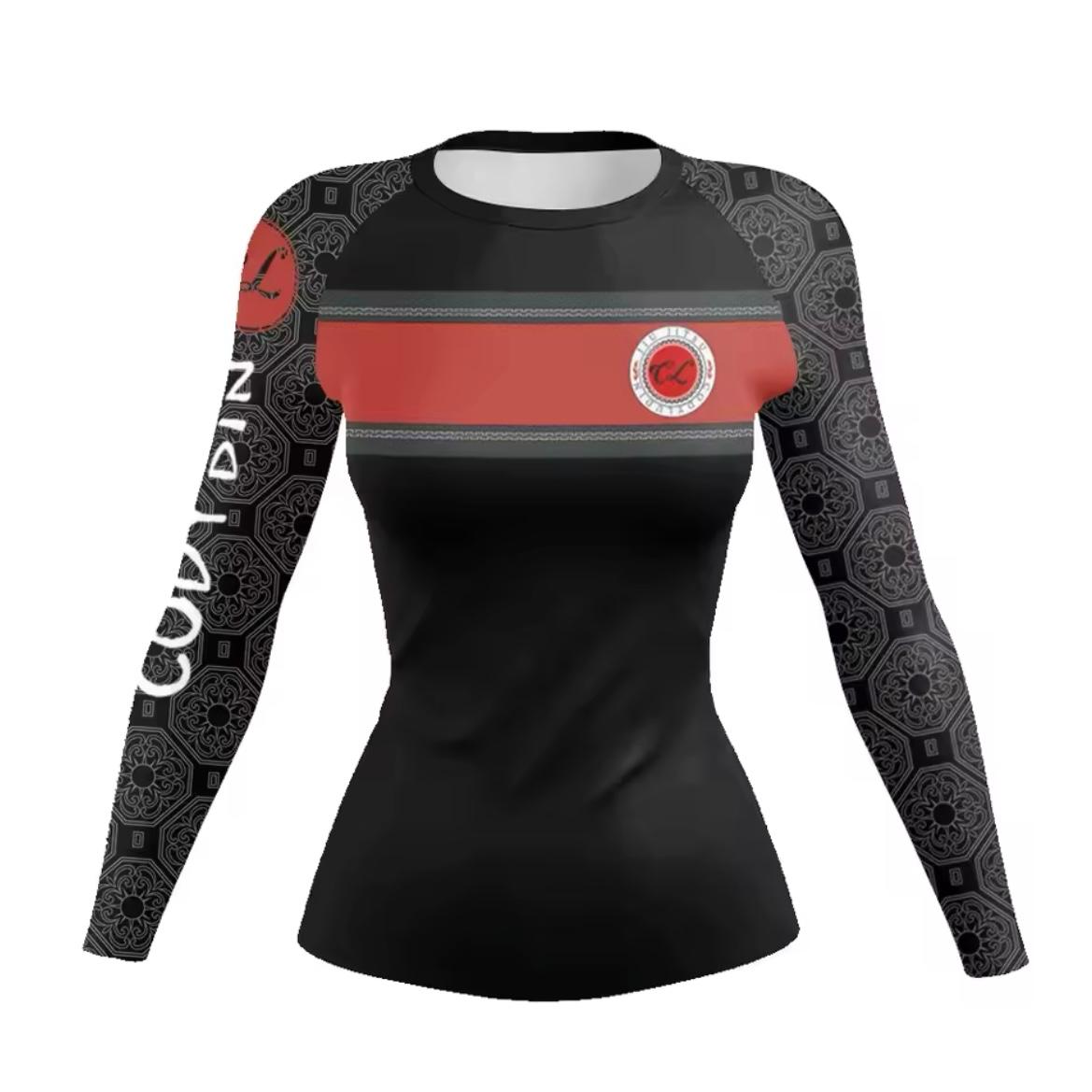 Women’s Black & Red Premium BJJ / MMA Rash Guard