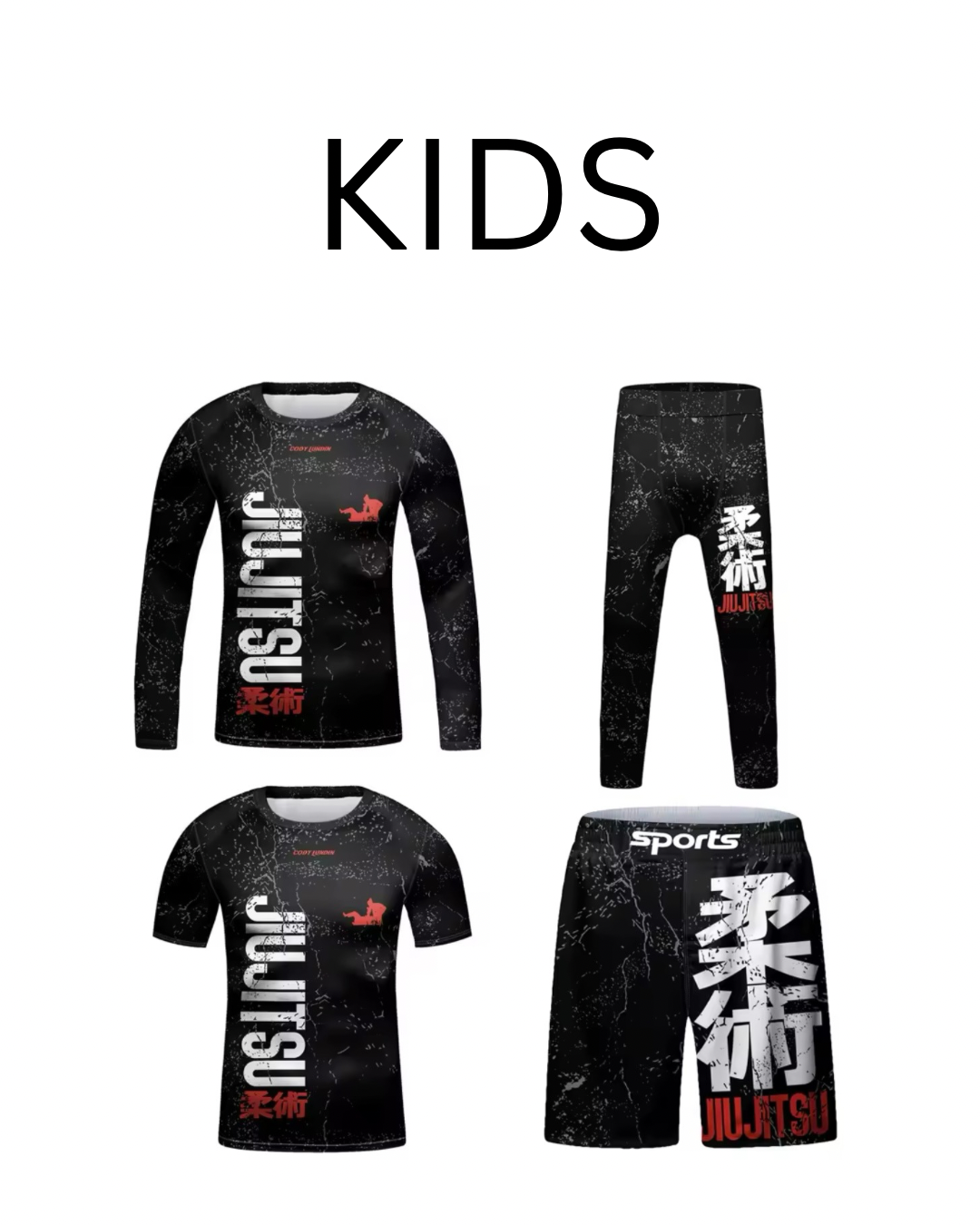 Jiu Jitsu Premium BJJ No Gi / MMA Set. Rash Guard, Shorts & Spats