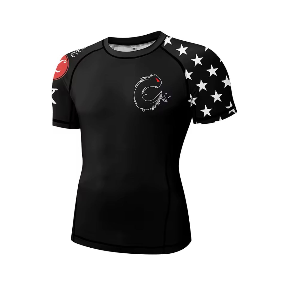 Black USA Premium BJJ No Gi / MMA Set. Rash Guard, Shorts & Spats
