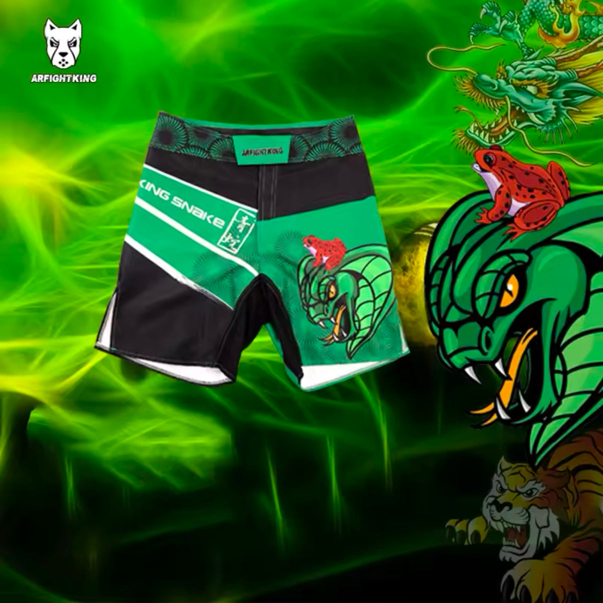 Green Snake Premium MMA Grappling Shorts