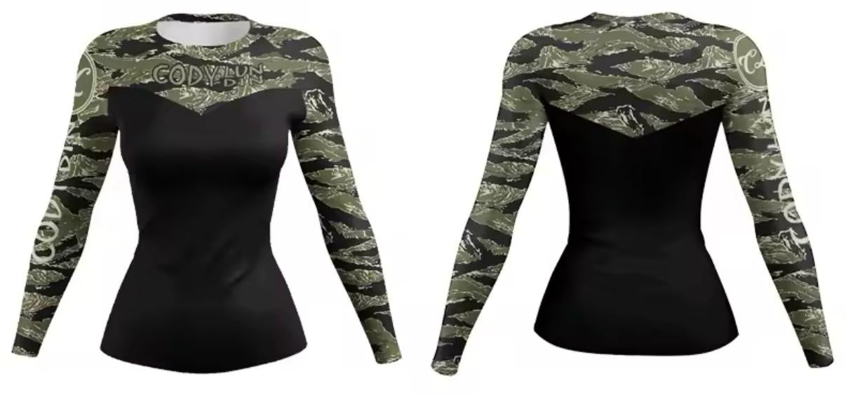 Women’s Green Canopy Premium BJJ / MMA Rash Guard