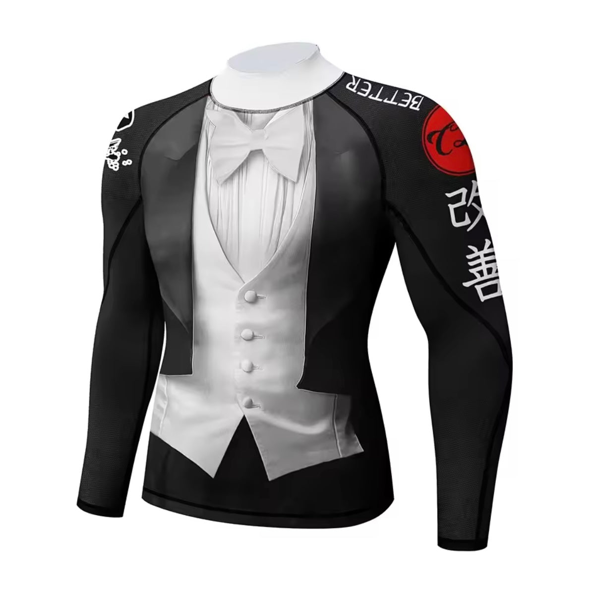 Tuxedo Premium BJJ / MMA High Neck Rash Guard - LONG & SHORT SLEEVE VARIATIONS