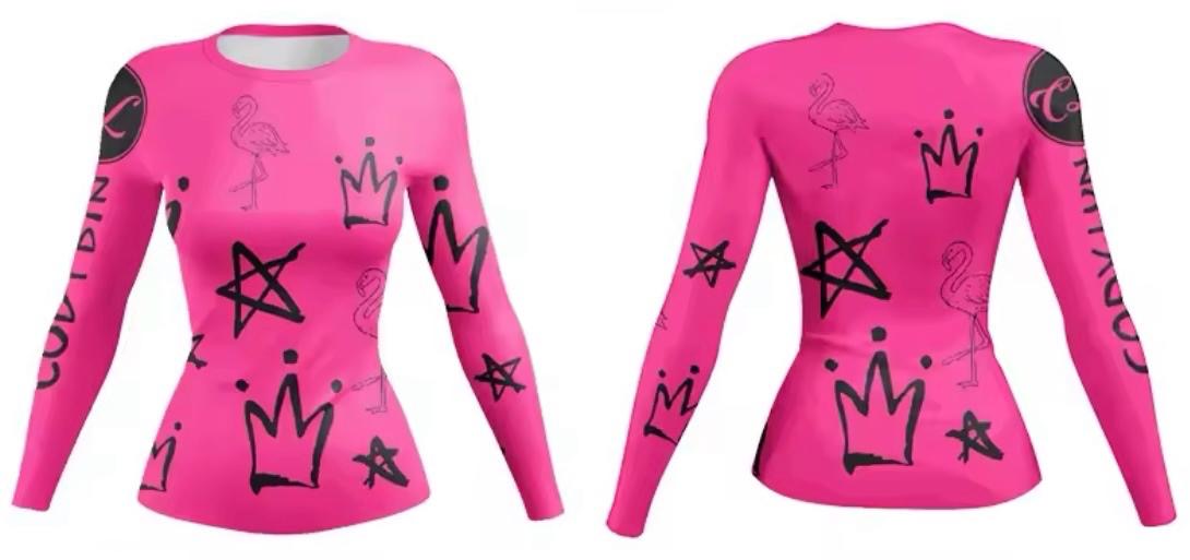 Women’s Pink Flamingo Premium BJJ / MMA Rash Guard