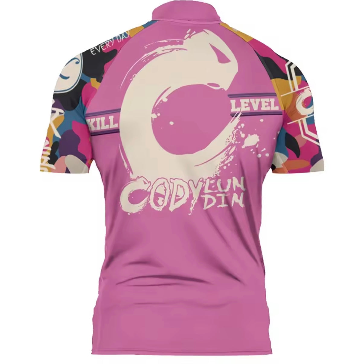 Pink Spash Premium BJJ / MMA High Neck Rash Guard - LONG & SHORT SLEEVE VARIATIONS