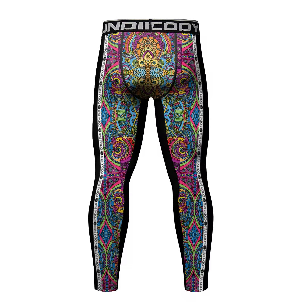 Psychedelic Premium Compression Spats for BJJ, MMA, Wrestling, CrossFit, Yoga, Running, Cycling, and More