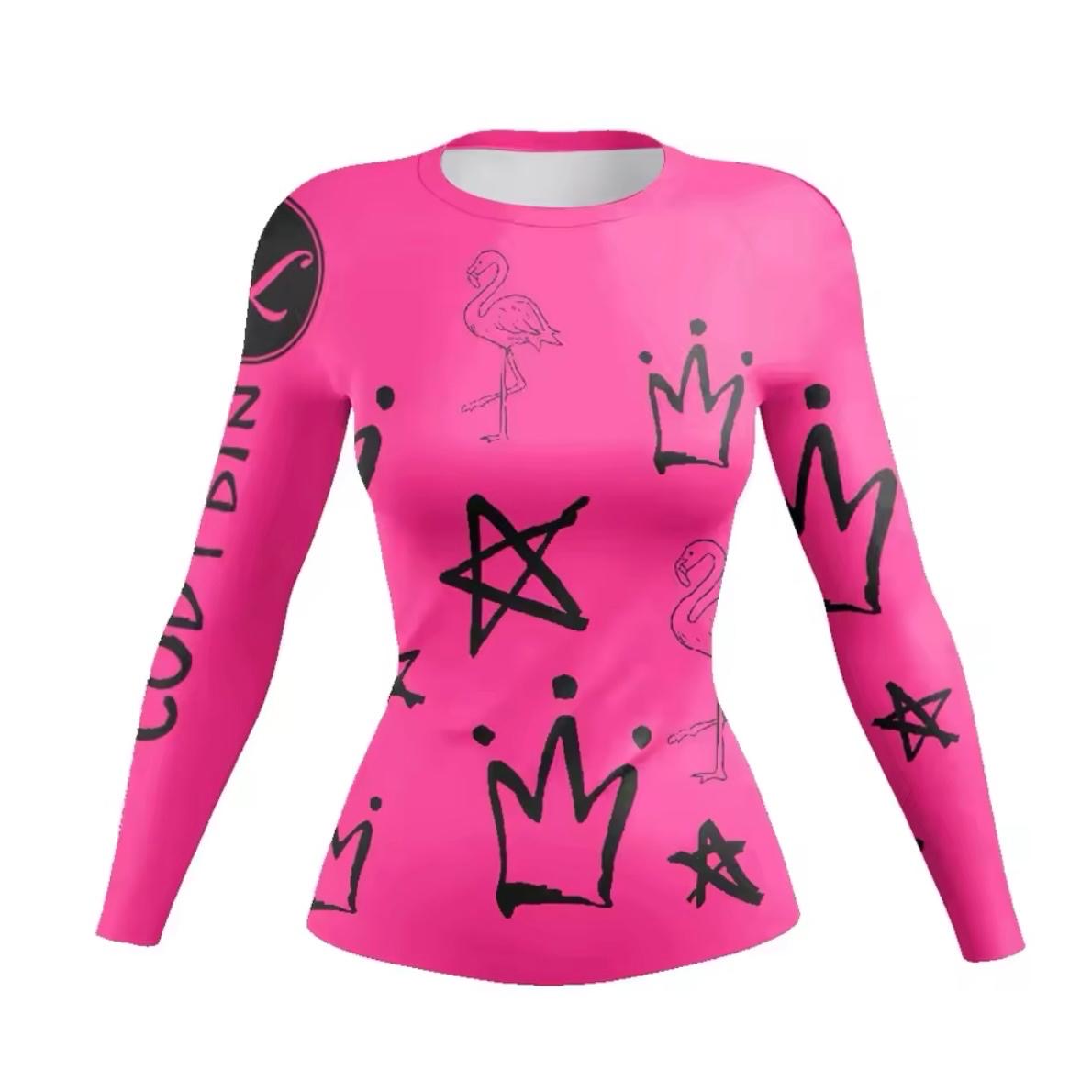 Women’s Pink Flamingo Premium BJJ / MMA Rash Guard