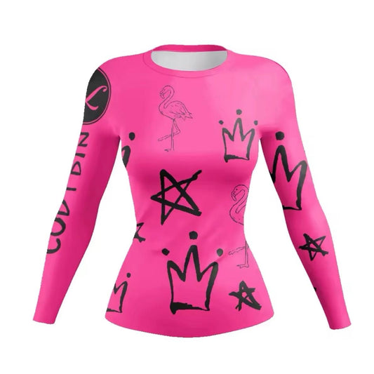 Women’s Pink Flamingo Premium BJJ / MMA Rash Guard