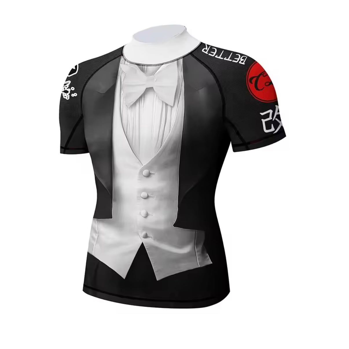 Tuxedo Premium BJJ / MMA High Neck Rash Guard - LONG & SHORT SLEEVE VARIATIONS