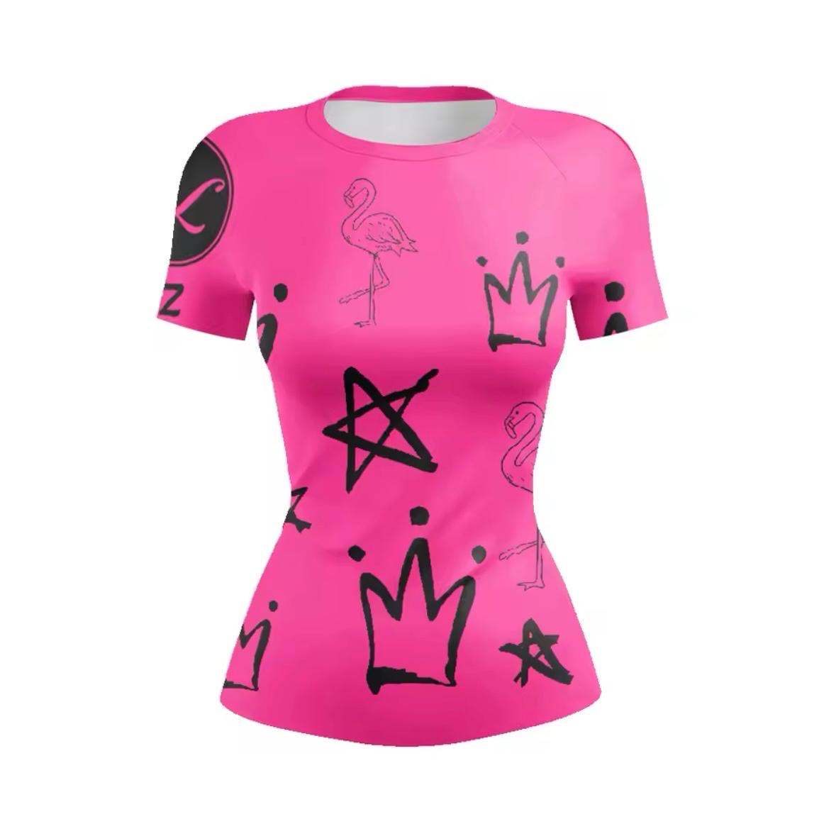 Women’s Pink Flamingo Premium BJJ / MMA Rash Guard