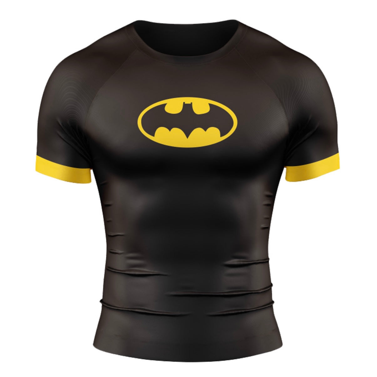 Black & Yellow Batman Premium Short Sleeve Rash Guard