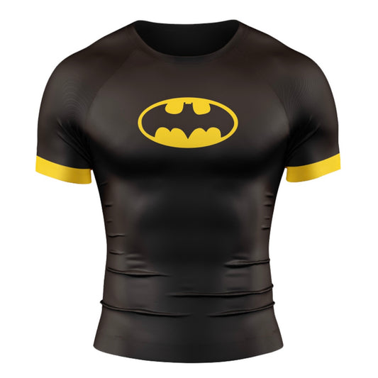Black & Yellow Batman Premium Short Sleeve Rash Guard
