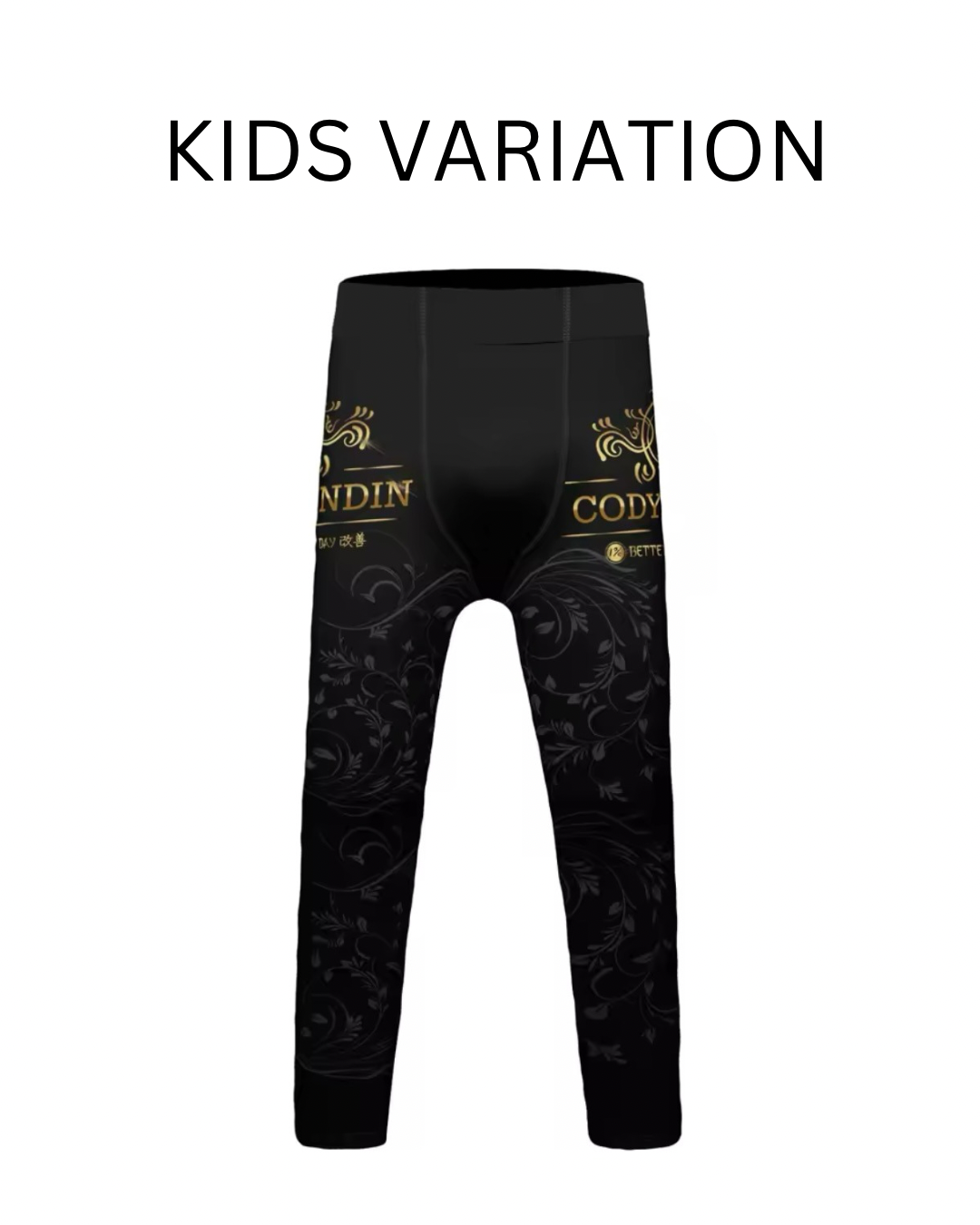 Black & Gold Premium BJJ No Gi / MMA Set. Rash Guard, Shorts & Spats