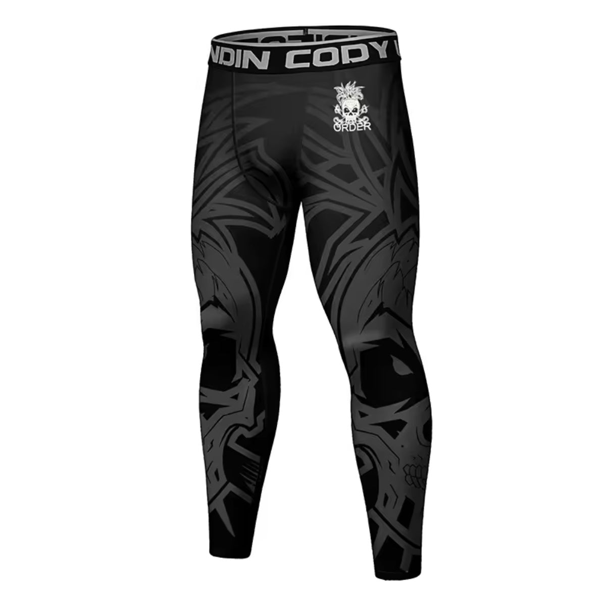 Black Skull Premium Compression Spats for BJJ, MMA, Wrestling, CrossFit, Yoga, Running, Cycling, and More