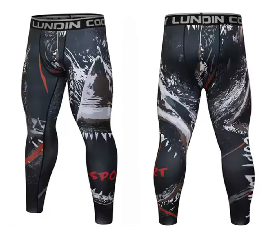 Shark Premium BJJ No Gi / MMA Set. Rash Guard, Shorts & Spats
