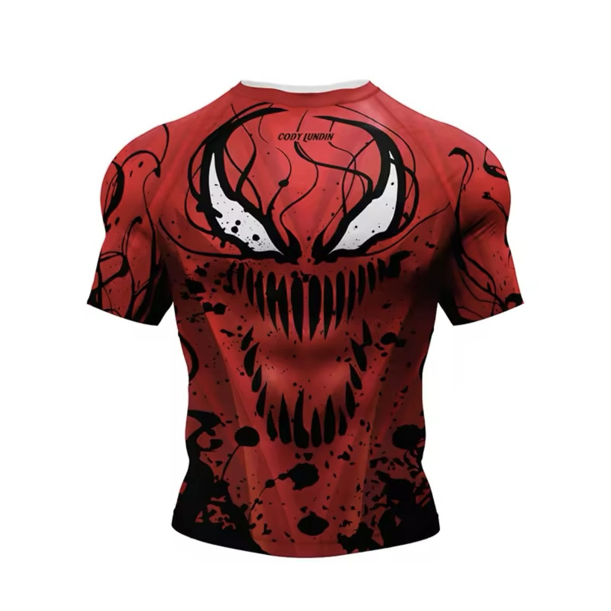 Red Carnage Premium BJJ No Gi / MMA Set. Rash Guard, Shorts & Spats