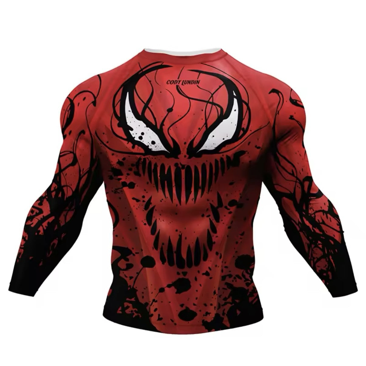 Red Carnage Premium BJJ No Gi / MMA Set. Rash Guard, Shorts & Spats