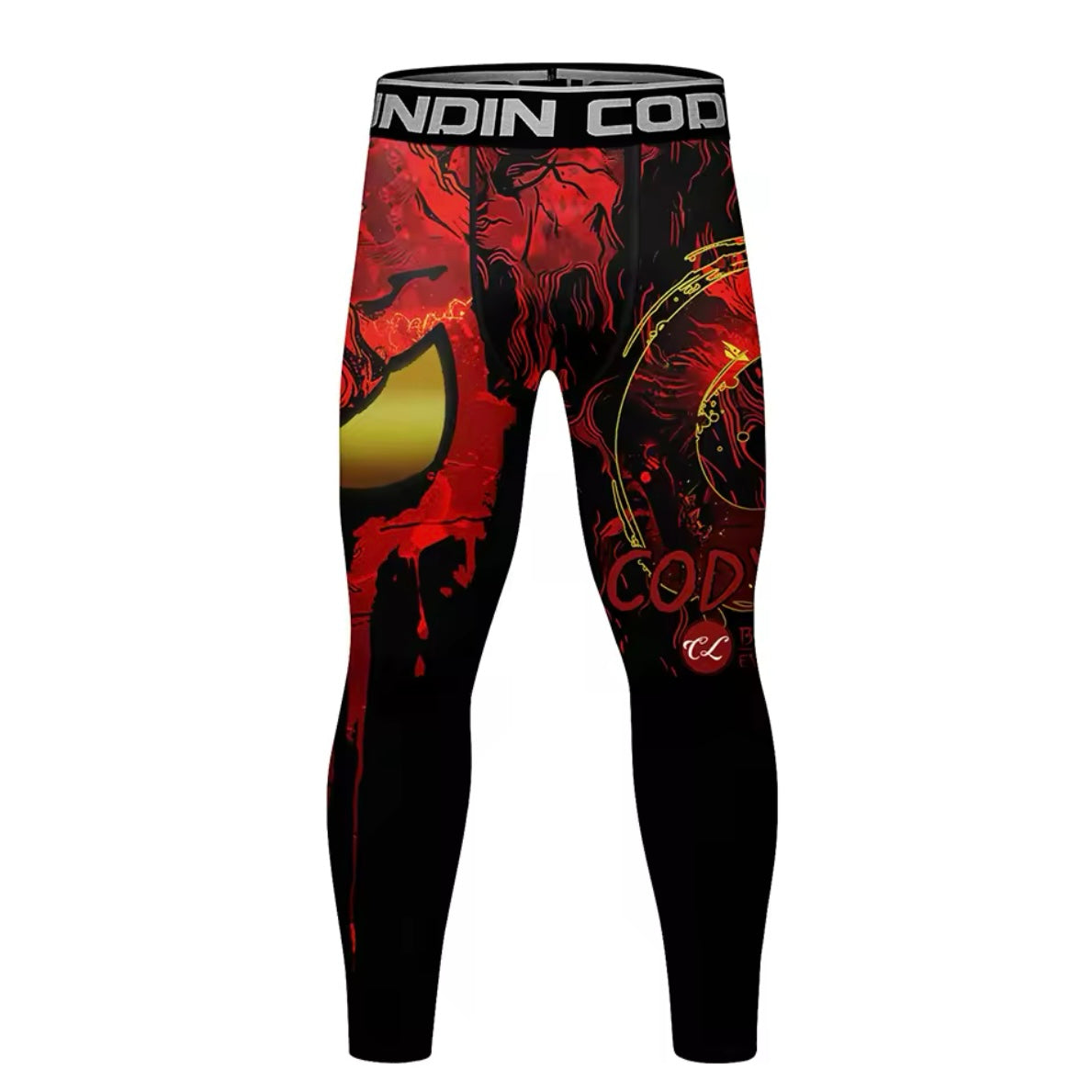 Red Skull Premium High Neck BJJ No Gi / MMA Set. Rash Guard, Shorts & Spats