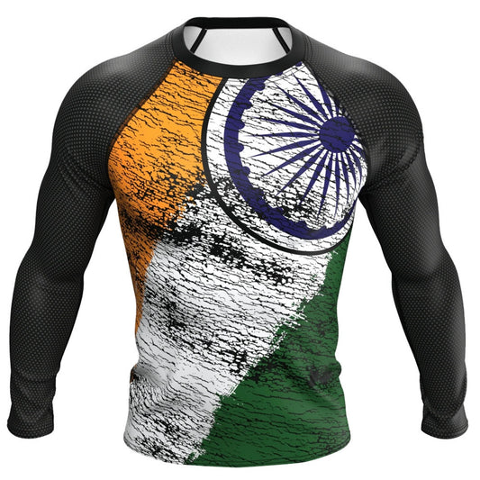 India (Bhārat) Premium Rash Guard - LONG OR SHORT SLEEVE