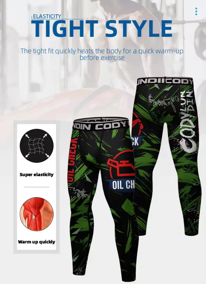 Oil Check Premium Compression Spats For BJJ, MMA, Wrestling, CrossFit, Yoga, Running, Cycling, and More