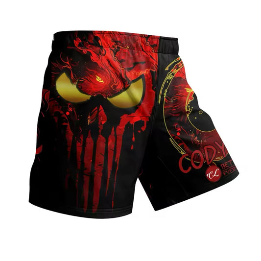 Red Skull Premium BJJ No Gi Grappling Shorts