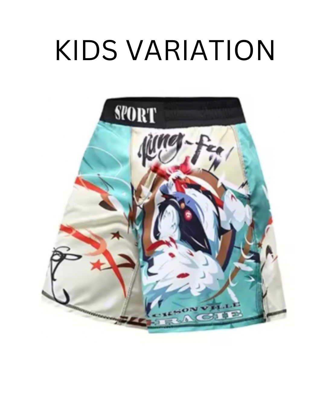 Kung Fu Chicken Premium BJJ No Gi / MMA Set. Rash Guard, Shorts & Spats