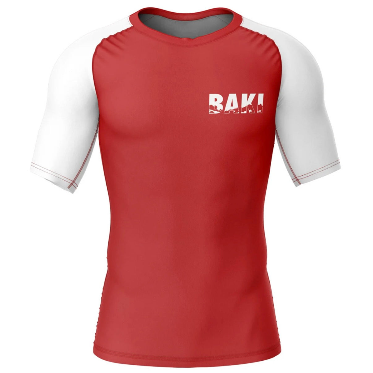 Baki The Grappler Red & White Premium Short Sleeve Rash Guard