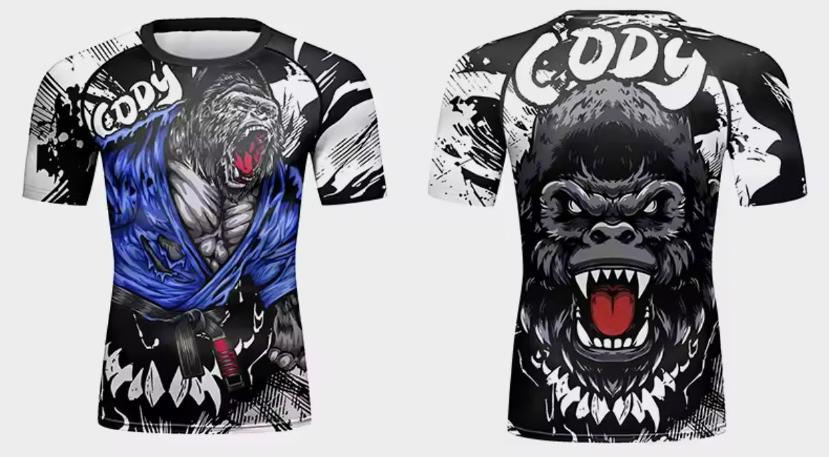 Gorilla Rage Premium BJJ / MMA Rash Guard - LONG & SHORT SLEEVE VARIATIONS