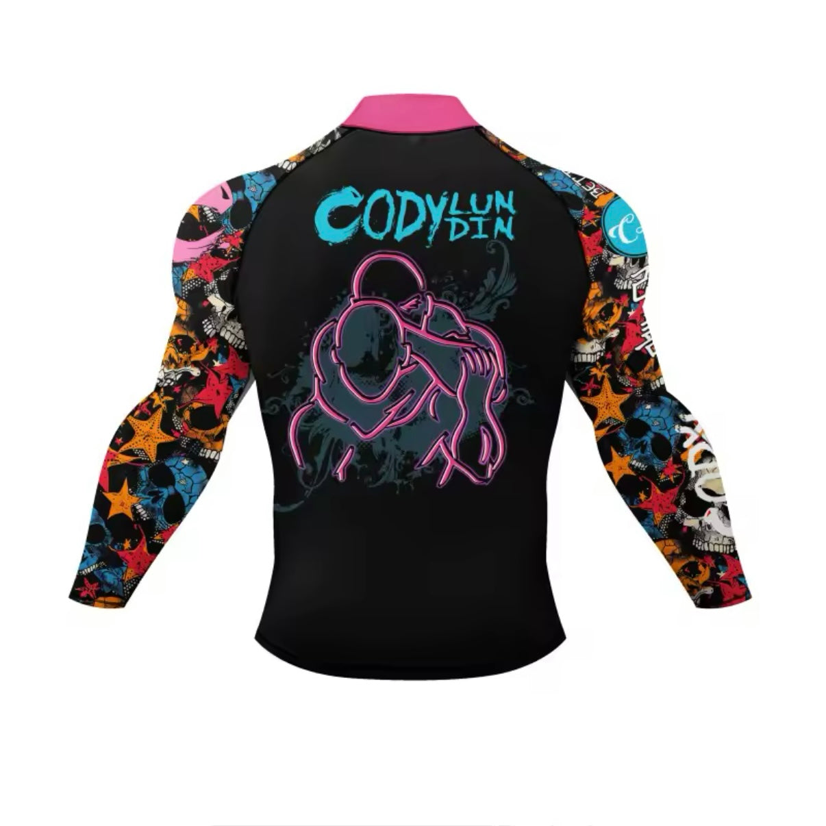 Deadly Hug Premium High Neck BJJ No Gi / MMA Set. Rash Guard, Shorts & Spats