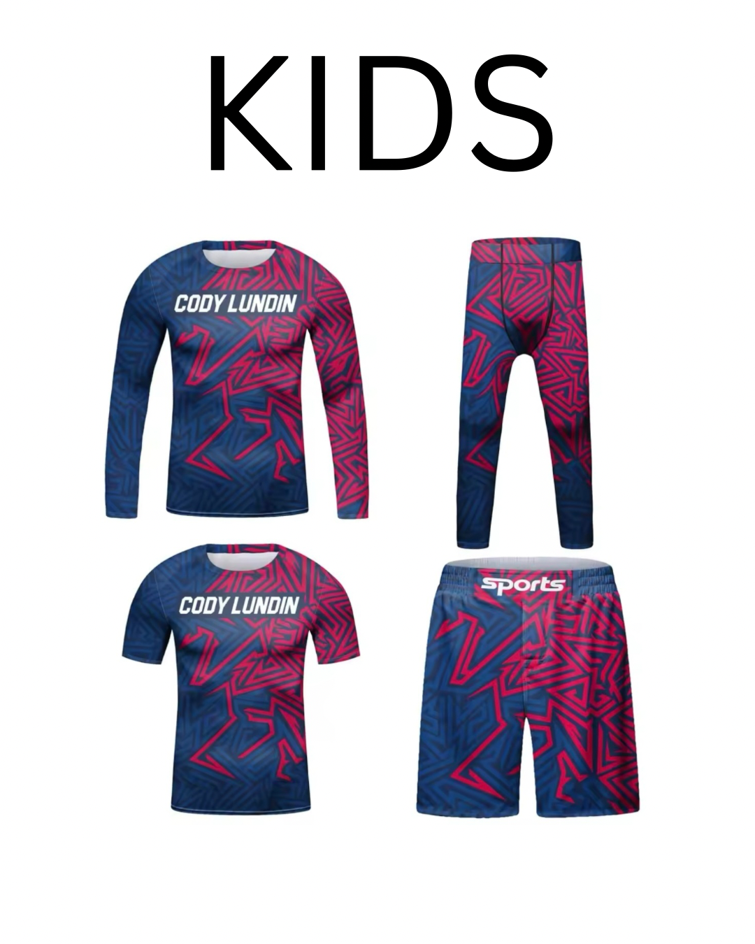 Abstract Geometric Premium BJJ No Gi / MMA Set. Rash Guard, Shorts & Spats