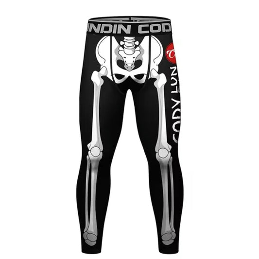 Skeleton Premium Compression Spats for BJJ, MMA, Wrestling, CrossFit, Yoga, Running, Cycling, and More