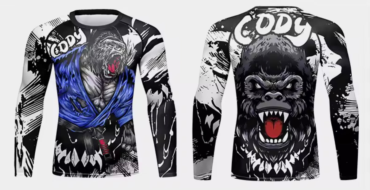 Gorilla Rage Premium BJJ / MMA Rash Guard - LONG & SHORT SLEEVE VARIATIONS