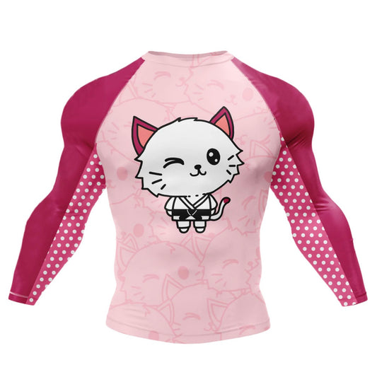 BJJ Cat Premium Rash Guard - LONG OR SHORT SLEEVE