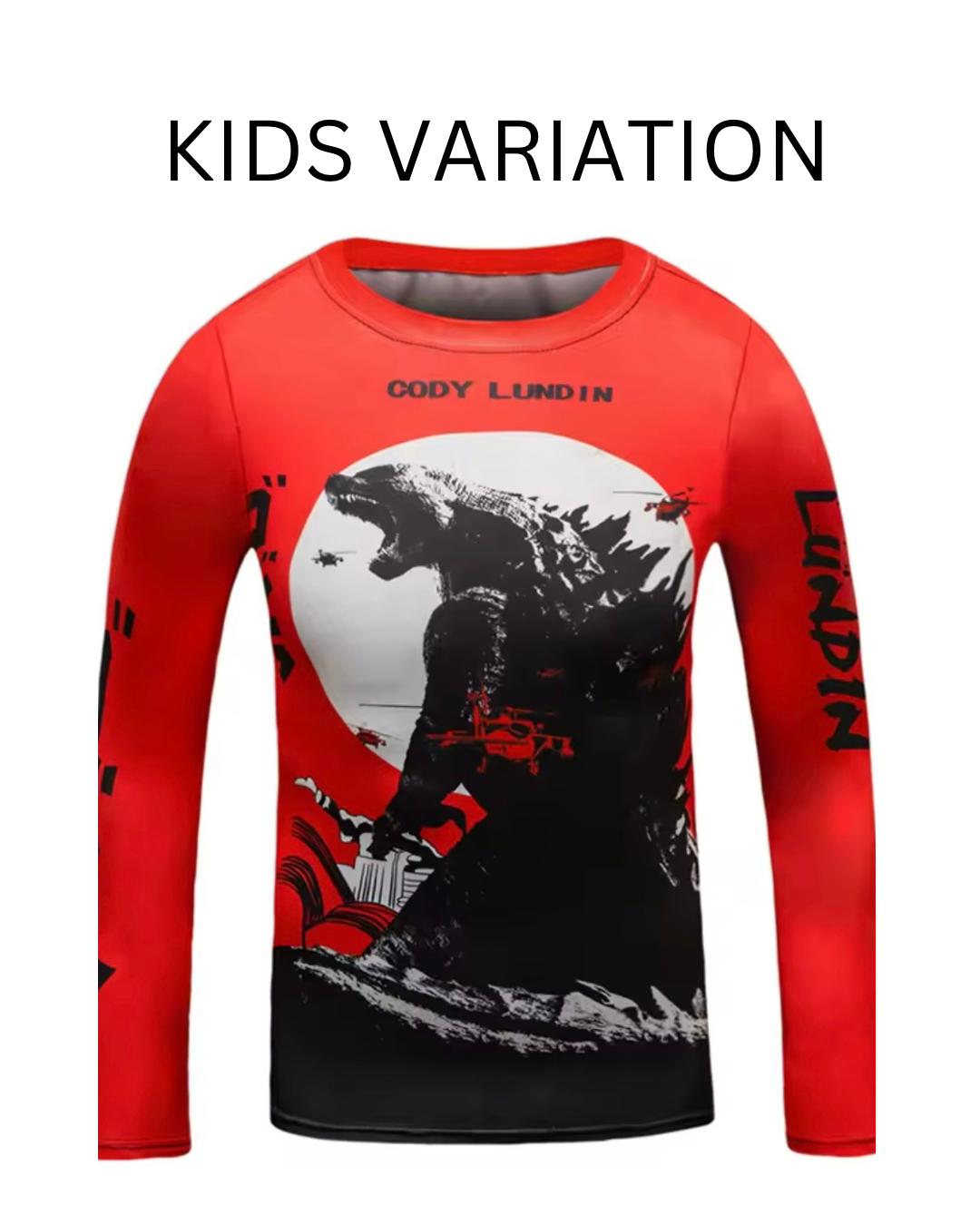 Godzilla Premium BJJ No Gi / MMA Set. Rash Guard, Shorts & Spats