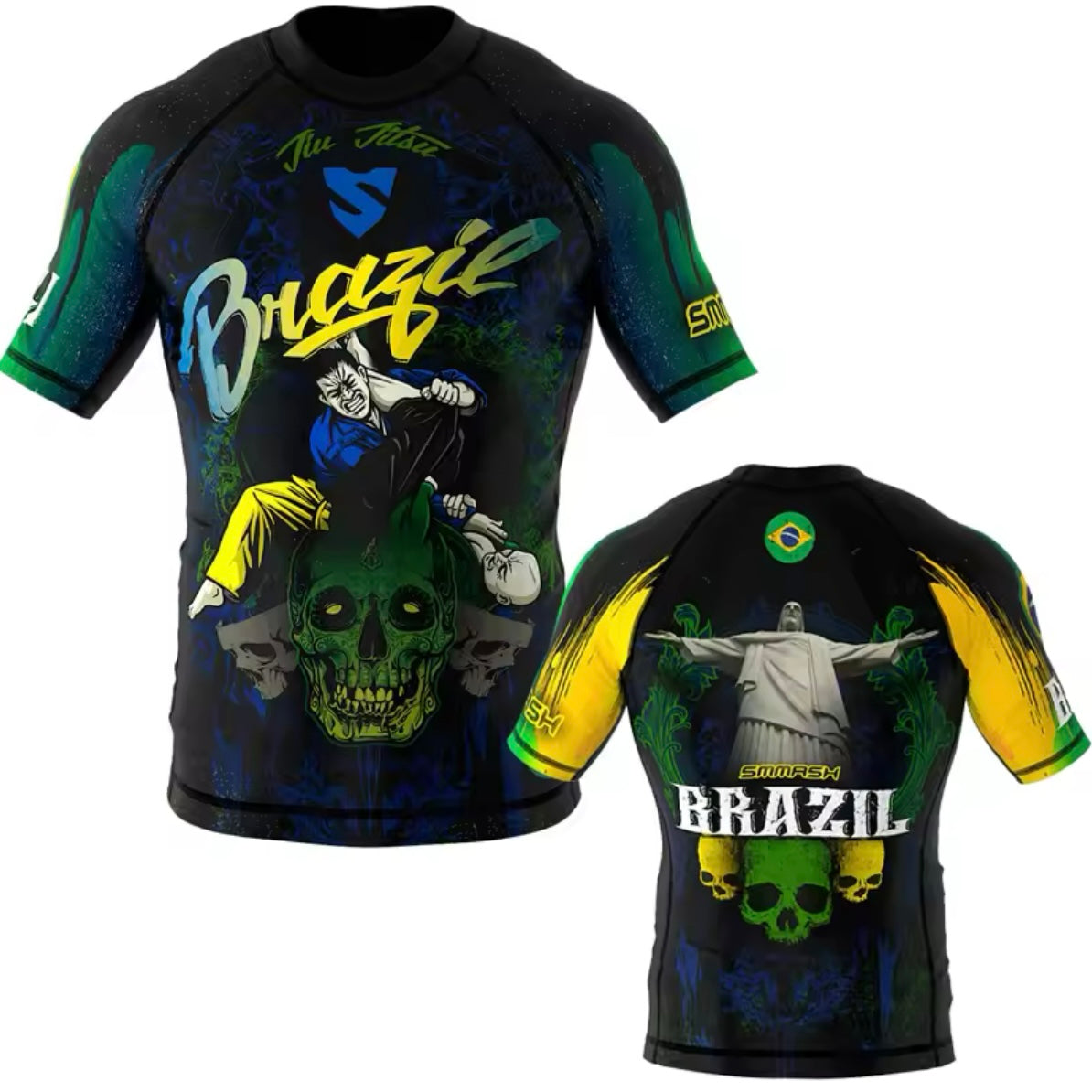 Brazil (Brasil) Premium BJJ / MMA Long or Short Sleeve Rash Guard